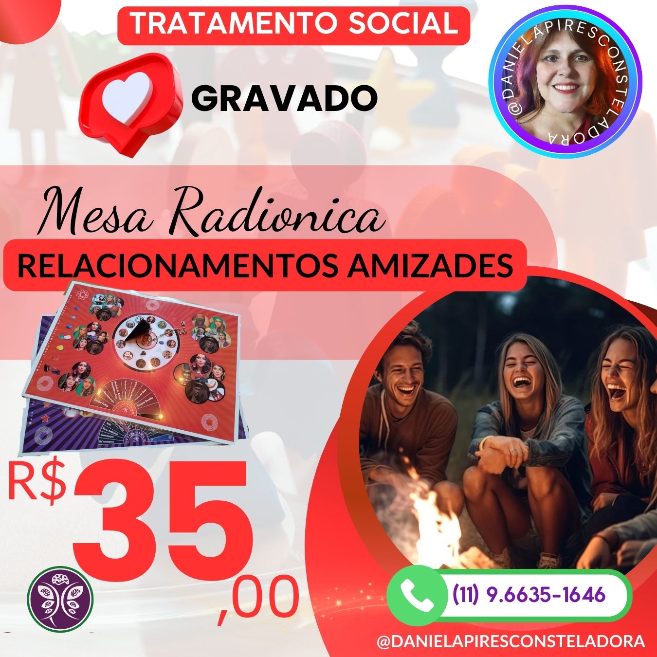 Tratamento Social: Mesa Radiônica Terra Relacionamentos e Amizades